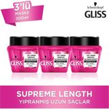 Gliss Supreme Length 200 Ml X 3 Nemlendirici Durulanmayan Sıvı Saç Kremi Çiçek Kokusuyla
