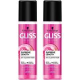 Gliss Supreme Length Uzun Saçlara Özel Durulanmayan Sıvı Saç Kremi 2 x 200 ML