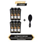 Gliss Ultimate Repair Keratin Yıpranmış Kuru Saçlar Güçlendirici Şampuan 400 ML X6 Adet + Tarak Hediyeli