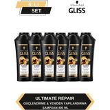 Gliss Ultimate Repair Kokusuz Saç Bakımı 400 ml x 6'lı Set Sürdürülebilir Malzeme ile Besleyici