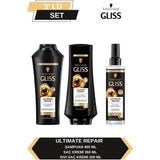 Gliss Ultimate Repair Şampuan 400ml + Saç Kremi 360ml + Sıvı Saç Kremi 200 ml