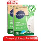 Glisten Bulaşık Makinesi Tableti 100 Yıkama Kokusuz Fosfat SLS SLES Paraben İçermez Kireç Koruma Parlatıcı Helal