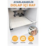 g'lly Ayarlanabilir Dolap İçi Raf, Evye Altı Düzenleyici Raf 53cm-90cm boyutunda ayarlanabilir