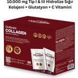 Glo Realite 10.000 mg Tip 1 & 3 Hidrolize Kolajen Peptitleri 30 Saşe Hiyalüronik Asit ve C Vitamini