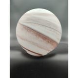 Glob Avize Camı.beyaz-Kahverengi Renkte,desenli (ÇAP:15.00cm-DUY YUVASI:7.00cm) - Beyaz - Kahverengi