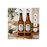 Global Bambu Stantlı Amber renkli 2'li 750 ml Zeytinyağı Sıvıyağ Şişesi yağdanlik Her şişe 750 ml