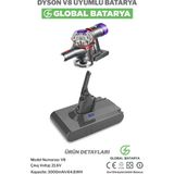 Global Batarya Dyson V8 Uyumlu Batarya 3000MAH Lityum İyon Pil Kablosuz Temizlik İçin Güçlü Performans