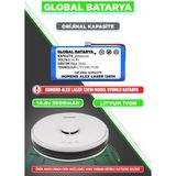 Global Batarya Homend Alex Laser 1281H Akıllı Robot Süpürge Bataryası 14.8V 2600mAh Li-Ion Pil (Orijinal Kapasite)