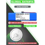 Global Batarya Homend Alex Laser Power 1287H Uyumlu Akıllı Robot Süpürge Bataryası 14.4V 7000MAH Li-Ion Pil (Ultra Kapasite)
