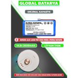 Global Batarya Homend Alex Laser Pro 1285H Robot Süpürge Bataryası 14.4V 2600MAH Li-Ion Pil (Orijinal Kapasite)