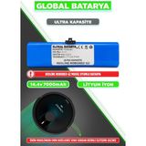 Global Batarya Redline Robored G2 Uyumlu Akıllı Robot Süpürge Bataryası 14.4V 7000MAH Lityum Iyon Pil (Ultra Kapasite)