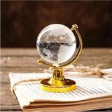 Global Group Gold Dekoratif Cam Dünya Küre | Mini Ofis Masası Süsü | Şık Hediyelik Dünya - Standart