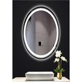 Global Led Mirror 40X60 cm Kumlamalı Elips Ledli Ayna Banyo Aynası Dekoratif Ayna Boy Ayna Salon Duvar Ayna