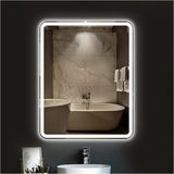 Global Led Mirror 50X65 cm Kumlamalı Ledli Ayna Duvar Salon Banyo Wc Ofis Yatak Odası Boy Ledli Ayna