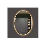 GLOBAL LED MIRROR 50x70 Cm Elips Ledli Ayna Antrasit Dresuar Hol Koridor Duvar Salon Banyo Wc Ofis Çocuk Yatak Odası B