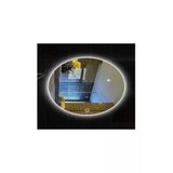 Global Led Mırror 50X70 Cm Kumlamalı Dokunmatik Tuşlu Ledli Elips Ayna Duvar Salon Banyo Wc Ofis Yatak Odası Boy Ledli