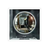 GLOBAL LED MIRROR 55 Cm Beyaz Ledli Tasarım Kumlamalı Banyo Aynası Makyaj Aynası Işıklı Ayna