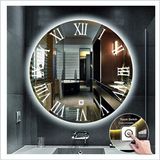 Global Led Mirror 55 cm Beyaz Ledli Tasarım Kumlamalı Dokunmatik Tuşlu Banyo Aynası Makyaj Aynası Işıklı Ayna