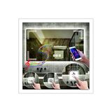 Global Led Mırror 60X80 Cm Beyaz Ledli Tasarım Kumlamalı Dokunmatik Bluetoothlu Buğu Önleyicili Makyaj Banyo Aynası