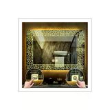 GLOBAL LED MIRROR 60x80 Cm Dokunmatik Tuşlu Buğu Önleyicili Günışığı Ledli Tasarım Kumlamalı Banyo Aynası