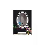 Global Led Mırror 65X85 Cm Bluetoothlu Dokunmatik Tuşlu Buğu Çözücü Ledli Elips Banyo Aynası