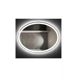 Global Led Mırror 65X85 Cm Kumlamalı Dokunmatik Tuşlu Ledli Elips Ayna Duvar Salon Banyo Wc Ofis Yatak Odası Boy Ledli