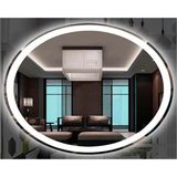 Global Led Mirror 65X85 cm Kumlamalı Elips Ledli Ayna Banyo Aynası Dekoratif Ayna Boy Ayna Salon Duvar Ayna