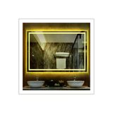Global Led Mırror 65X90 Cm Günışığı Ledli Tasarım Kumlamalı Banyo Aynası Makyaj Aynası Işıklı Ayna