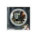Global Led Mirror 70 cm Beyaz Ledli Tasarım Kumlamalı Dokunmatik Tuşlu Banyo Aynası Makyaj Aynası Işıklı Ayna