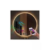 Global Led Mırror 70 Cm Bluetoothlu Dokunmatik Tuşlu Buğu Yapmayan Ledli Yuvarlak Banyo Aynası