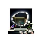 Global Led Mırror 70 Cm Çapında Bluetoothlu Buğu Çözücülü Dokunmatik Ledli Kumlamalı Asimetrik Banyo Aynası Led Işıklı
