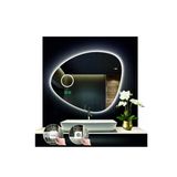Global Led Mırror 70 Cm Çapında Buğu Çözücülü Dokunmatik Ledli Makyaj Aynalı Asimetrik Banyo Aynası Led Işıklı