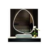 GLOBAL LED MIRROR 70 Cm Çapında Led Işıklı Asimetrik Banyo Aynası Dekoratif Makyaj Aynası Ledli Dikey