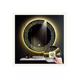 Global Led Mırror 70 Cm Günışığı Ledli Tasarım Kumlamalı Dokunmatik Tuşlu Banyo Aynası Makyaj Aynası Işıklı Ayna