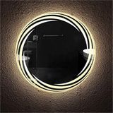 Global Led Mirror 70 cm Kumlamalı Ledli Yuvarlak Ayna Banyo Aynası Dekoratif Ayna Boy Ayna Salon Duvar Ayna