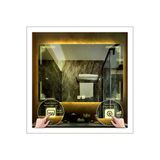 Global Led Mırror 70X100 Cm Günışığı Ledli Tasarım Kumlamalı Dokunmatik Tuşlu Buğu Önleyicili Banyo Aynası