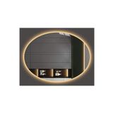 GLOBAL LED MIRROR 70x50 Cm Elips Ledli Ayna Antrasit Dresuar Hol Koridor Duvar Salon Banyo Wc Ofis Çocuk Yatak Odası