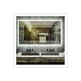 Global Led Mırror 70X90 Cm Beyaz Ledli Tasarım Kumlamalı Banyo Aynası Makyaj Aynası Işıklı Ayna