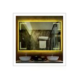 Global Led Mırror 70X90 Cm Günışığı Ledli Tasarım Kumlamalı Banyo Aynası Makyaj Aynası Işıklı Ayna