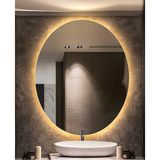 Global Led Mirror 73X93 cm Elips Ledli Ayna Banyo Aynası Dekoratif Ayna Boy Ayna Salon Duvar Ayna