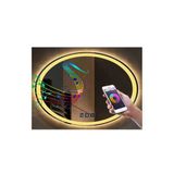 GLOBAL LED MIRROR 73x93 Cm Müzik Çalarlı Dokunmatik Tuşlu Buğu Çözücü Ledli Elips Banyo Aynası