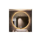 GLOBAL LED MIRROR 75 Cm Dokunmatik Tuşlu Yuvarlak Ledli Ayna Banyo Aynası Dekoratif Ayna Boy Ayna Salon Duvar Ayna