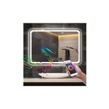 GLOBAL LED MIRROR 75x105 Cm Bluetoothlu Dokunmatik Tuşlu Buğu Çözücü Ledli Banyo Aynası