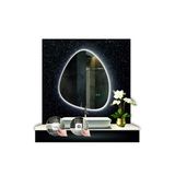 Global Led Mırror 80 Cm Çapında Buğu Çözücülü Dokunmatik Ledli Asimetrik Banyo Aynası Dekoratif Led Işıklı Dikey Ayna