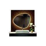 Global Led Mırror 80 Cm Çapında Led Işıklı Asimetrik Banyo Aynası Dekoratif Makyaj Aynası Ledli Yatay Konsol Aynası