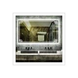 Global Led Mırror 80X100 Cm Beyaz Ledli Tasarım Kumlamalı Banyo Aynası Makyaj Aynası Işıklı Ayna