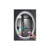 Global Led Mırror 80X100 Cm Bluetoothlu Dokunmatik Tuşlu Buğu Yapmayan Ledli Elips Banyo Aynası