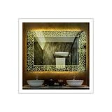 Global Led Mırror 80X100 Cm Günışığı Ledli Tasarım Kumlamalı Banyo Aynası Makyaj Aynası Işıklı Ayna