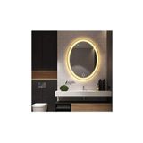 GLOBAL LED MIRROR 80x100 Cm Kumlamalı Dokunmatik Tuşlu Ledli Elips Ayna Duvar Salon Banyo Wc Ofis Yatak Odası Boy Ledl