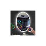 GLOBAL LED MIRROR 80x100 cm Müzik Çalarlı Dokunmatik Tuşlu Buğu Yapmayan Ledli Elips Banyo Aynası